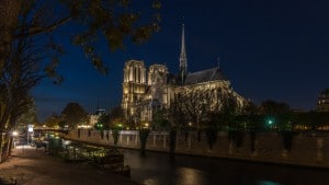 golden hour at Notre Dame de Paris